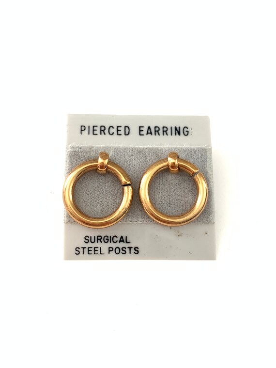 Vintage Small Gold Tone Hoops, Vintage Door Knock… - image 4