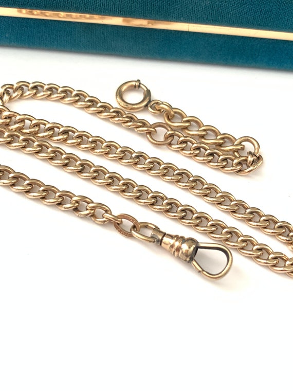 Antique: 18 KT Gold Gloved Hand Clasp, Watch Chain/Long Chain Necklace