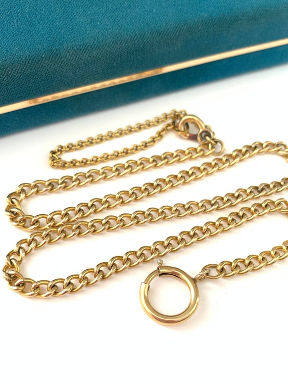 Vintage 18.5" Gold Filled Curb Chain Necklace with
