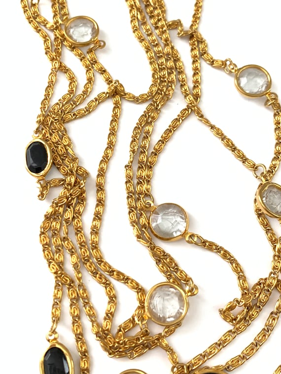 Vintage Unsigned Goldette Multi Strand Gold Chain… - image 2