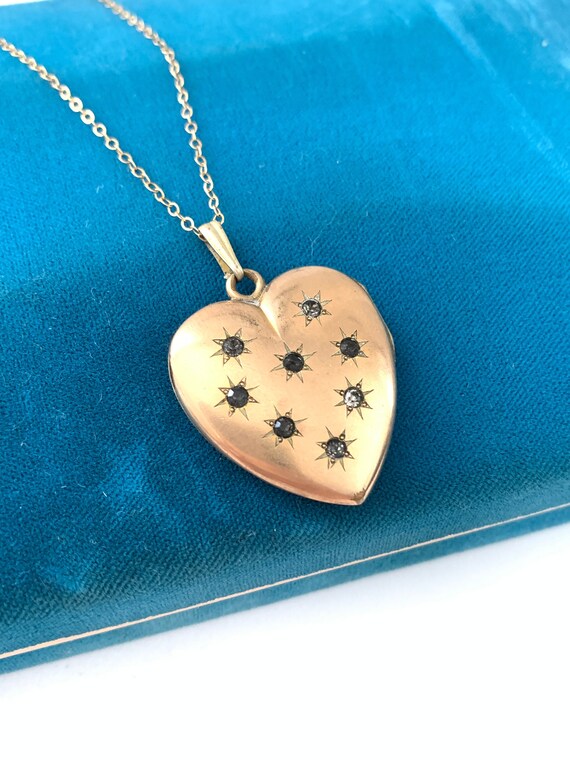 Vintage Victorian Gold Filled Heart Locket Necklac