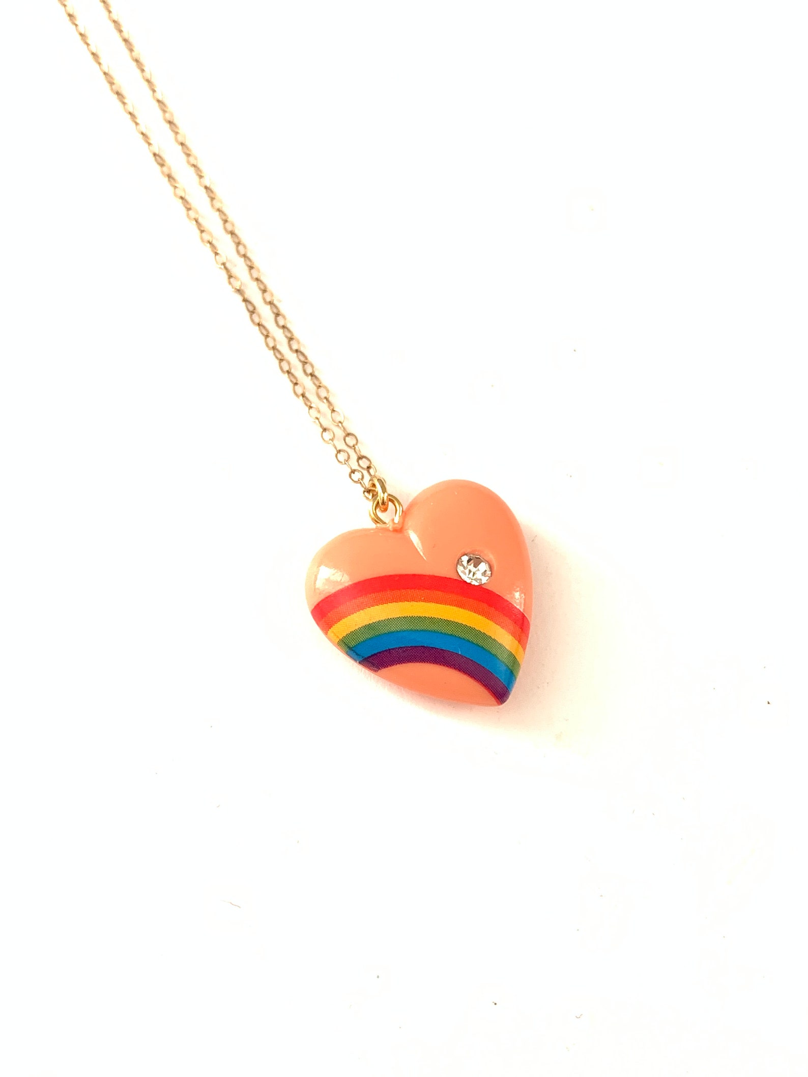 rainbow heart necklace