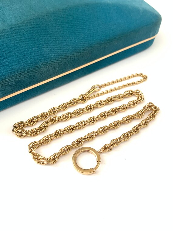 Vintage 18.25" Gold Filled Watch Chain Necklace w… - image 5