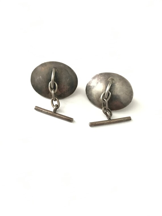 Vintage Sterling Cuff Links, Chunky Sterling Cuff… - image 6