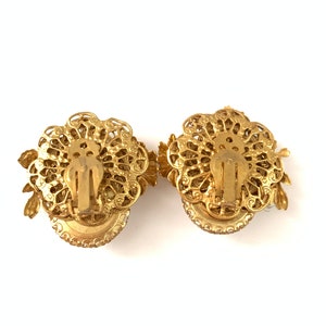 Gorgeous Vintage Plated Gold Filigree Pearl Clip Earrings - Etsy