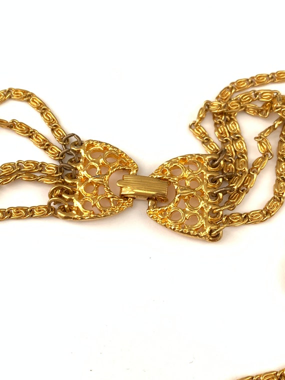Vintage Unsigned Goldette Multi Strand Gold Chain… - image 6
