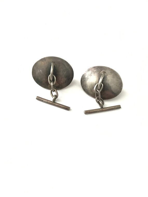 Vintage Sterling Cuff Links, Chunky Sterling Cuff… - image 4