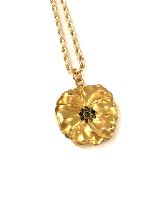 Beautiful Large Vintage Gold Filled Pansy Flower … - image 5