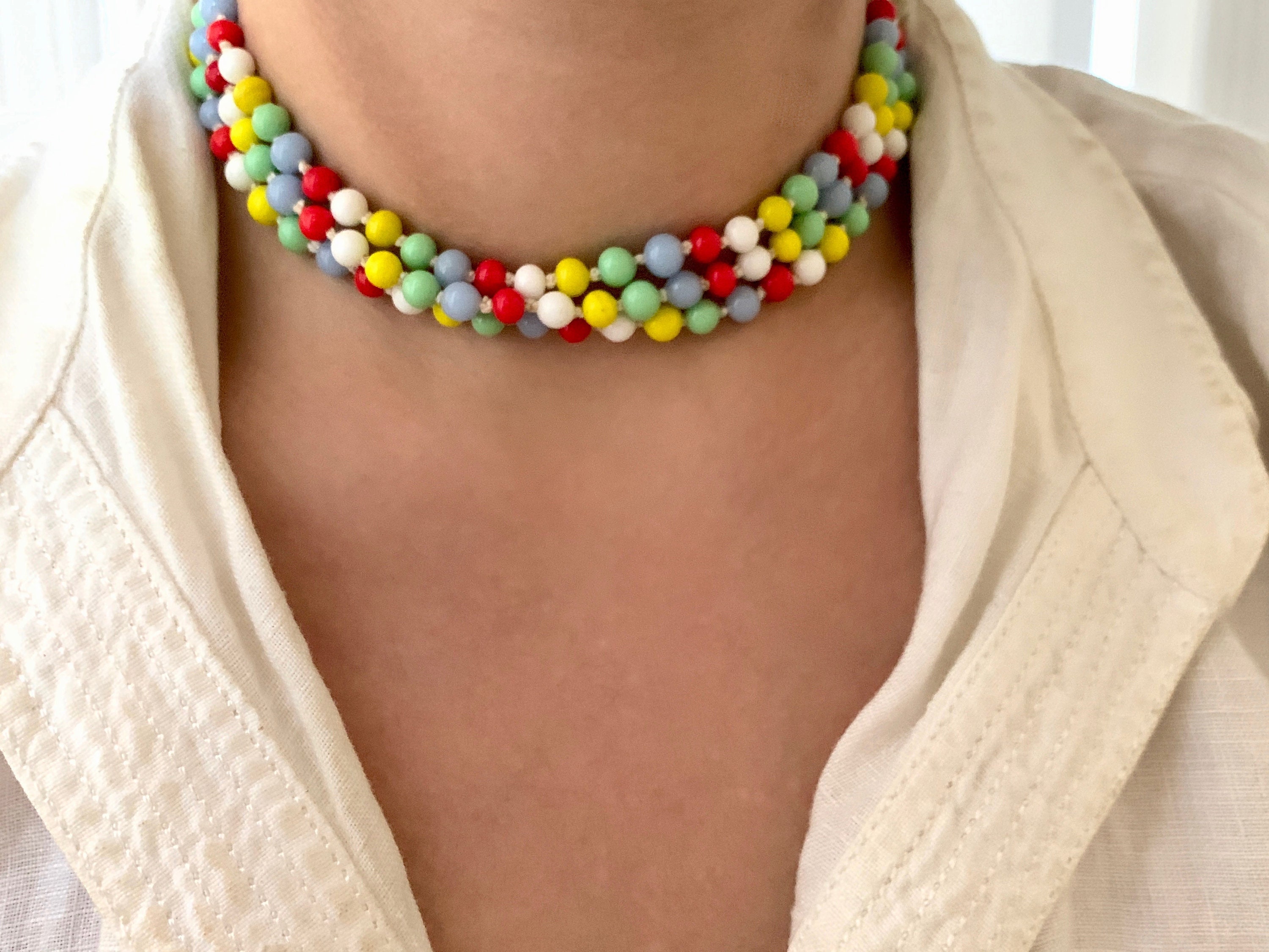 Collier Ras De Cou Vintage En Perles Nacrées - Attache JAPAN