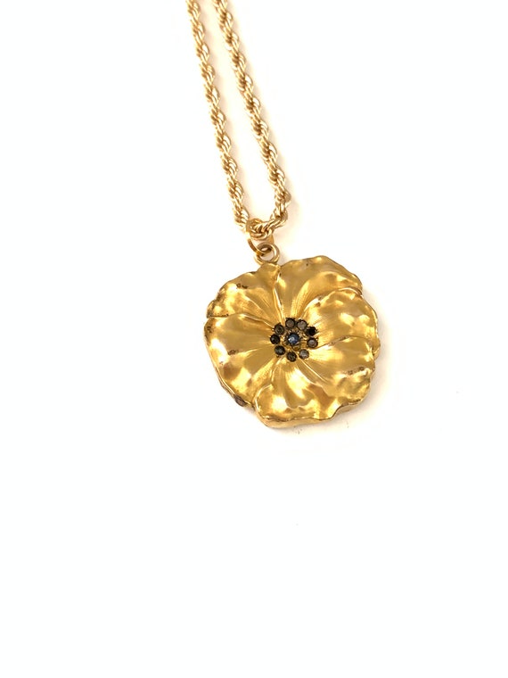 Beautiful Large Vintage Gold Filled Pansy Flower … - image 2