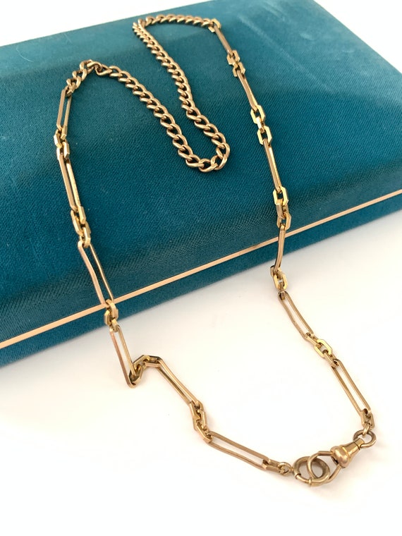 Vintage 20" Watch Chain Necklace, Rose Gold Fille… - image 2