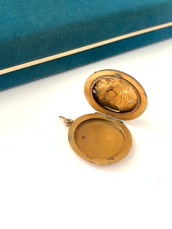 Vintage First Place Horse Gold Filled Locket, Ant… - image 8