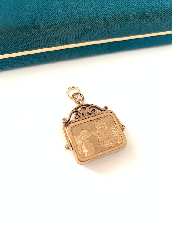 Antique Victorian Gold Filled Rectangle Carnelian… - image 1