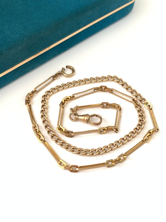 Vintage 20" Watch Chain Necklace, Rose Gold Fille… - image 1