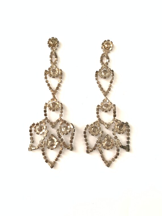 Gorgeous Chandelier Clear Rhinestone Earrings, Lo… - image 8