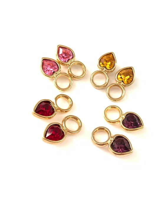 Vintage Hoop Charms, Earring Charms, Heart Charms… - image 2