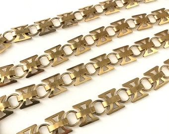 Vintage Gold Book Chain Wide Vintage Chain // Fancy Link Chain