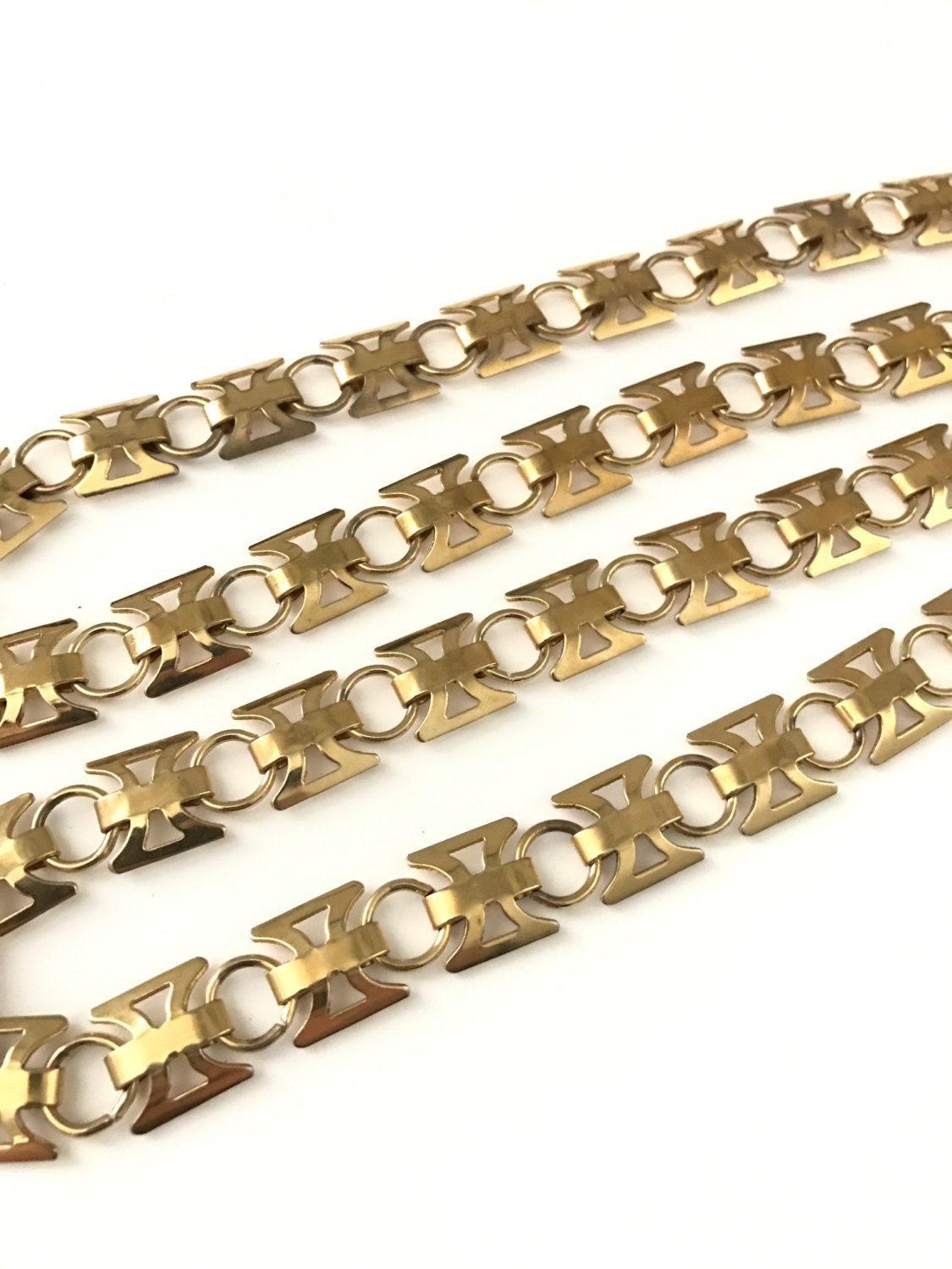 Vintage Gold Book Chain Wide Vintage Chain // Fancy Link Chain Etsy