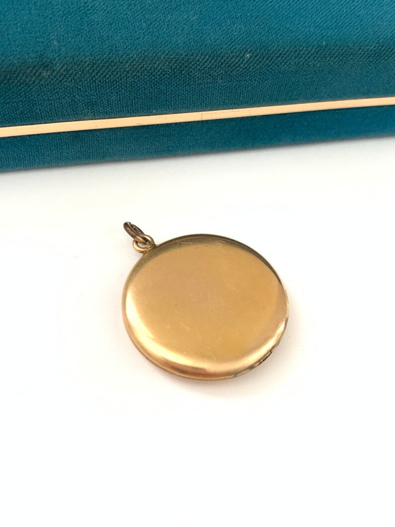 Antique Gold Filled Crescent Moon Floral Repouse Locket, Gold Filled ...