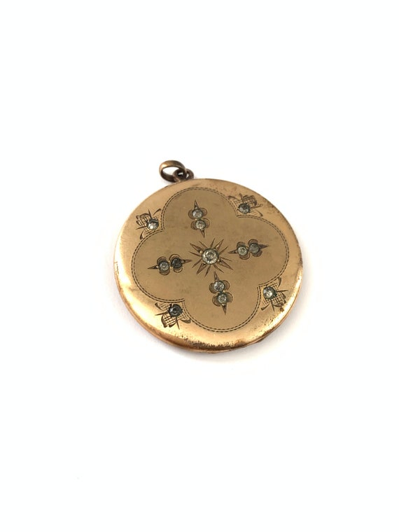 Gorgeous Antique Gold Filled Star Burst Paste Lock