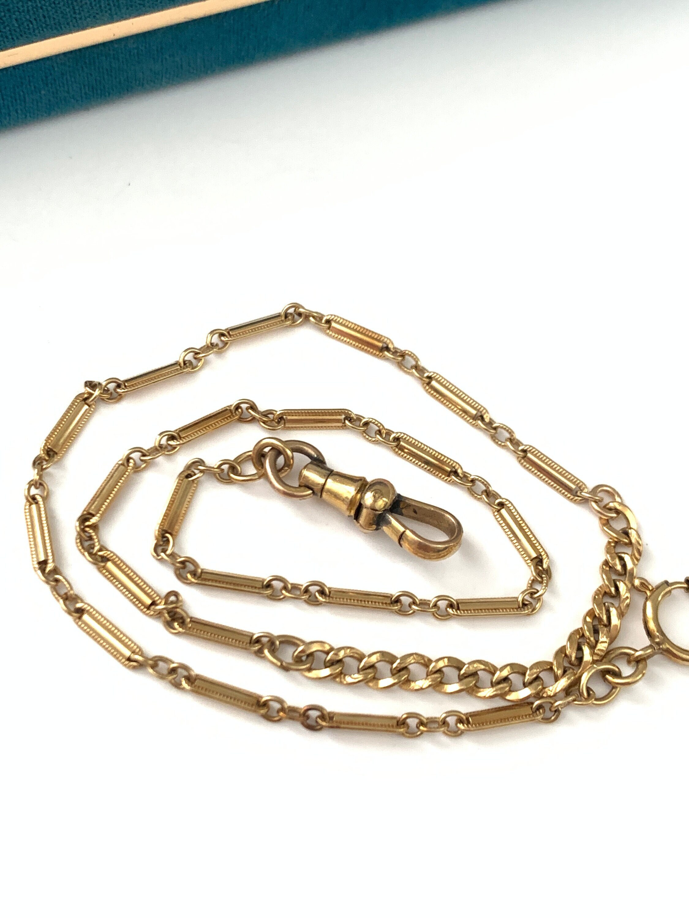14K Subtle Rose Gold 15.75 Fetter-Link Watch Chain