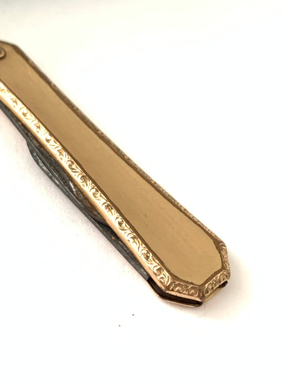 Vintage LS Co Etched Pocket Knife, Vintage Gold F… - image 9
