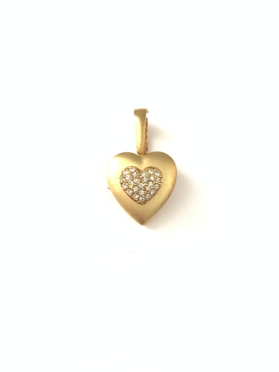 Vintage Matte Gold Plated Heart Locket