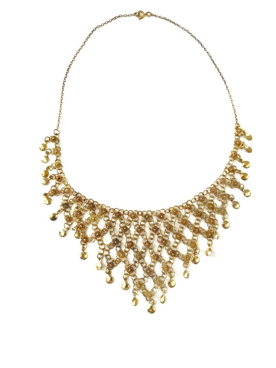 Vintage Gold Filled Festoon Necklace // Bib Neckl… - image 3
