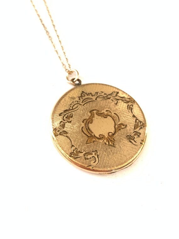 Vintage Art Nouveau Gold Filled Locket, Vintage E… - image 4