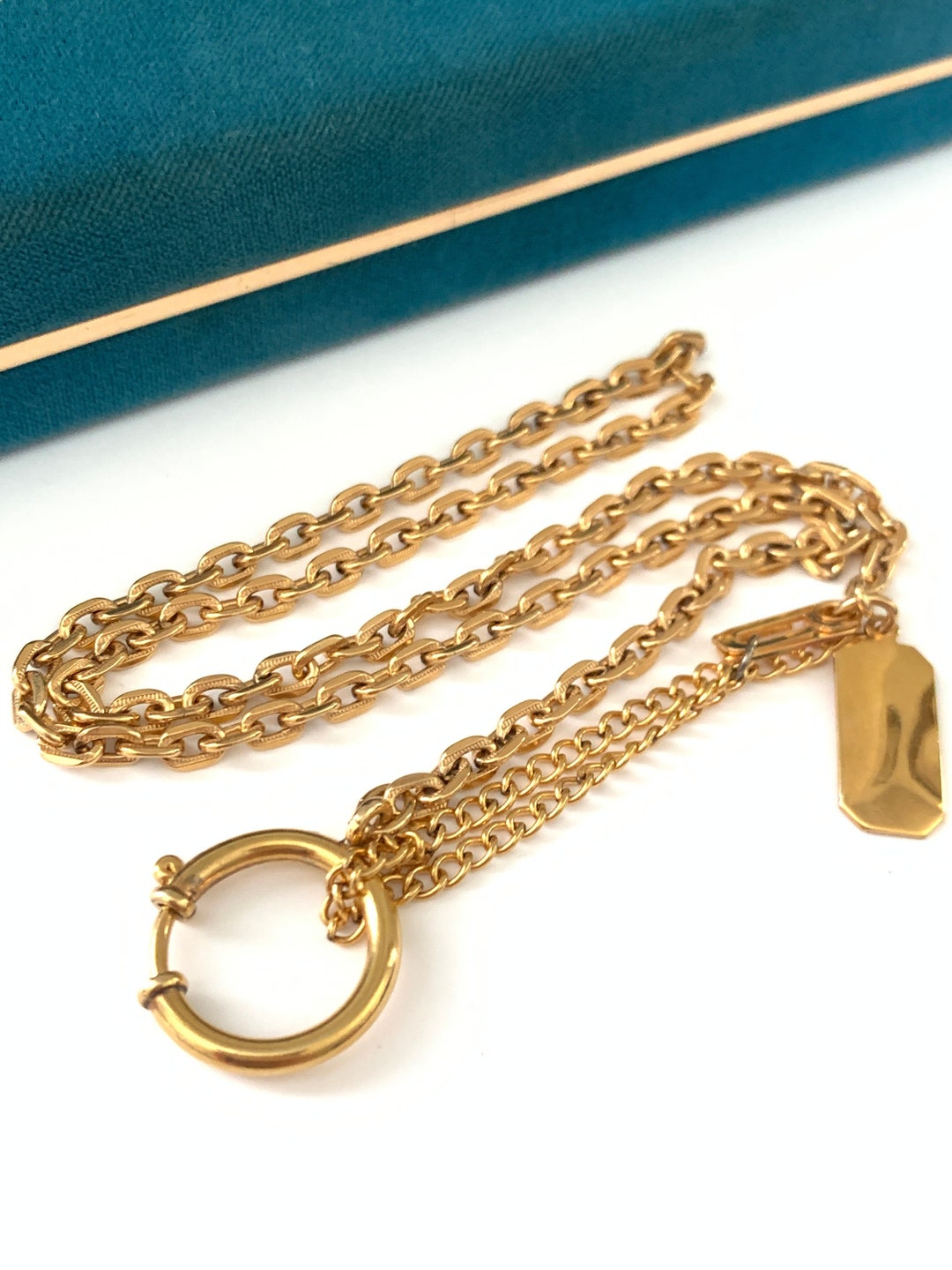 Vintage 19 Gold Filled Mini Biker Chain Necklace With 