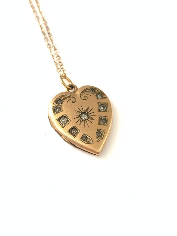 Vintage Antique Victorian Paste Heart Locket // Vi