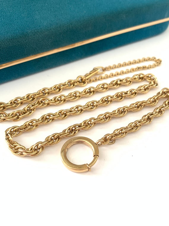 Vintage 18.25" Gold Filled Watch Chain Necklace w… - image 9