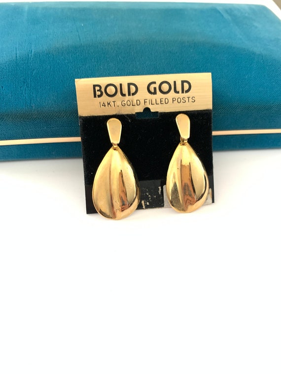 Vintage Gold Plated Minimalist Dangle Drop Earring