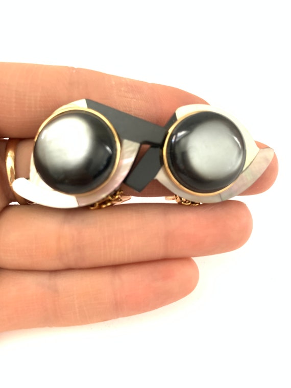 Vintage Lucite Eye Clip Earrings, Vintage Moderni… - image 3