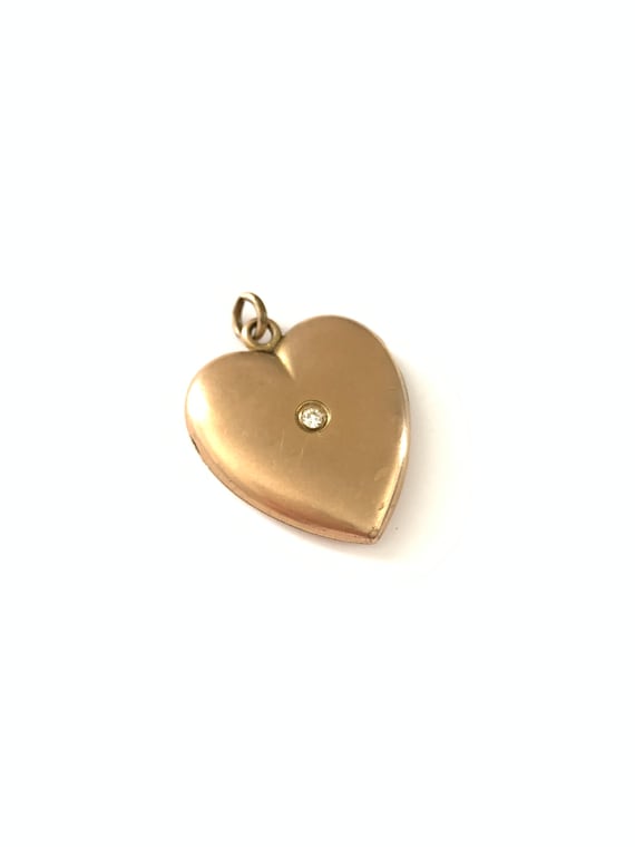 Antique Victorian W&H Co. Gold Filled Heart Locket