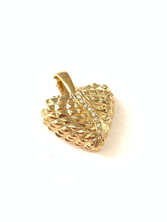 Vintage Beautiful Shiny Textured Gold Plated Rhine