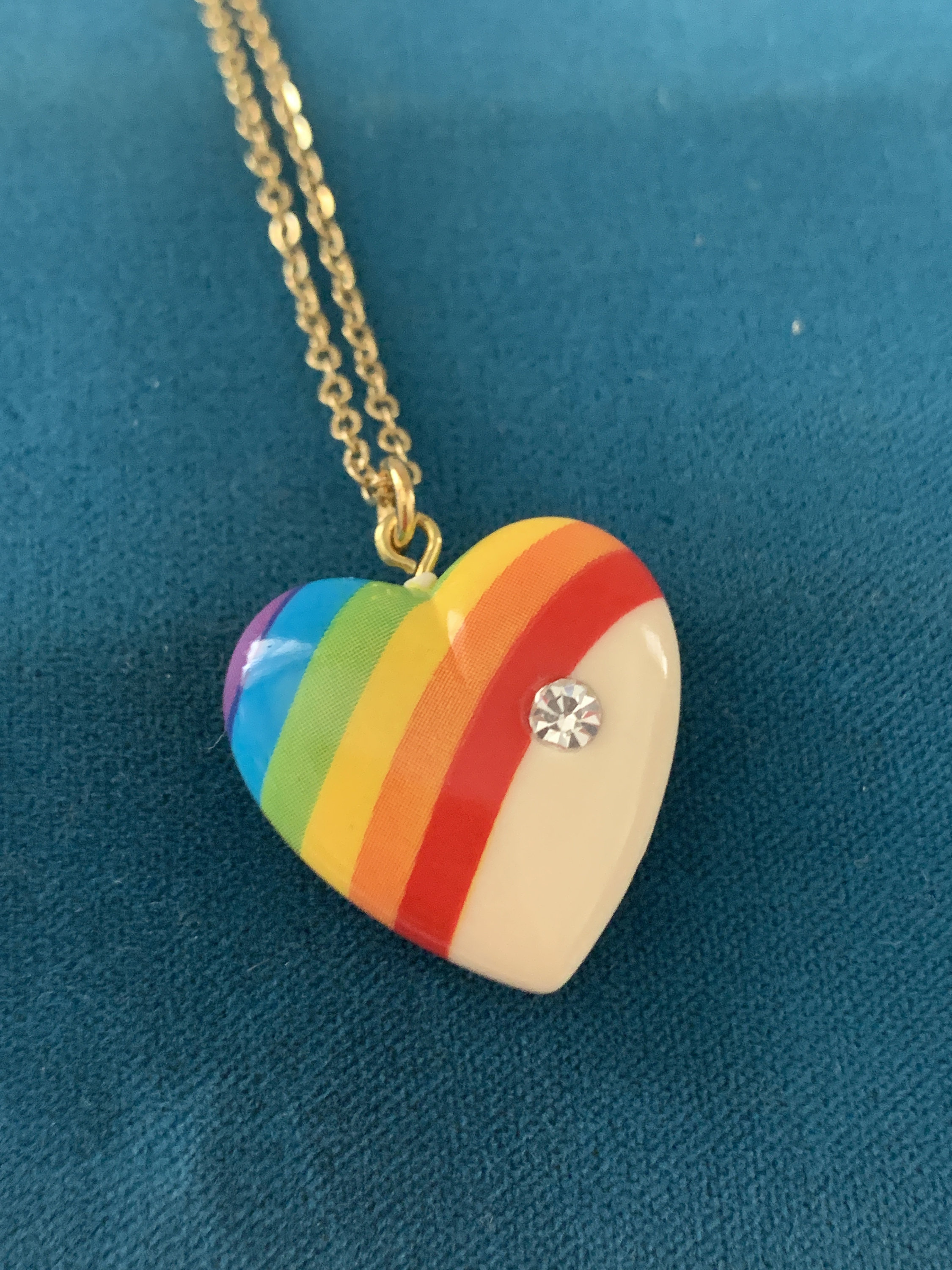 Rainbow Heart Necklace WHITE - Etsy