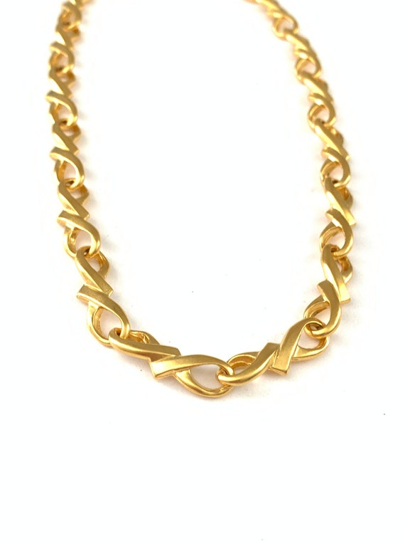Vintage link chain necklace Gem