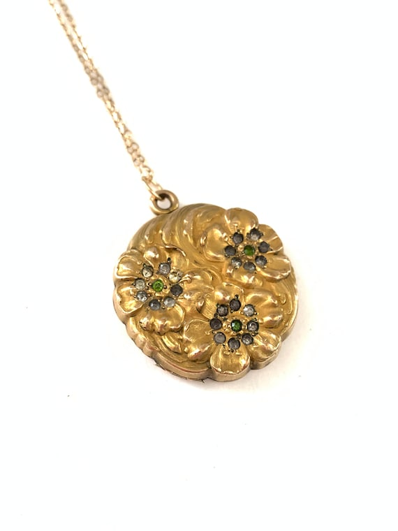 Beautiful Antique Edwardian Gold Filled Pansy Lock