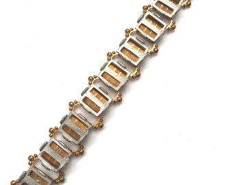 Vintage Brass and Steel Bracelet Blank Book Chain