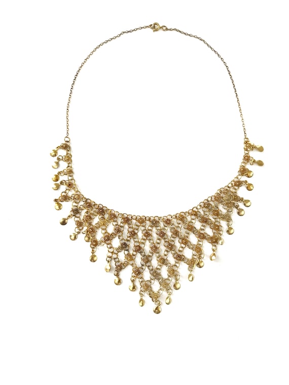 Vintage Gold Filled Festoon Necklace // Bib Neckl… - image 2