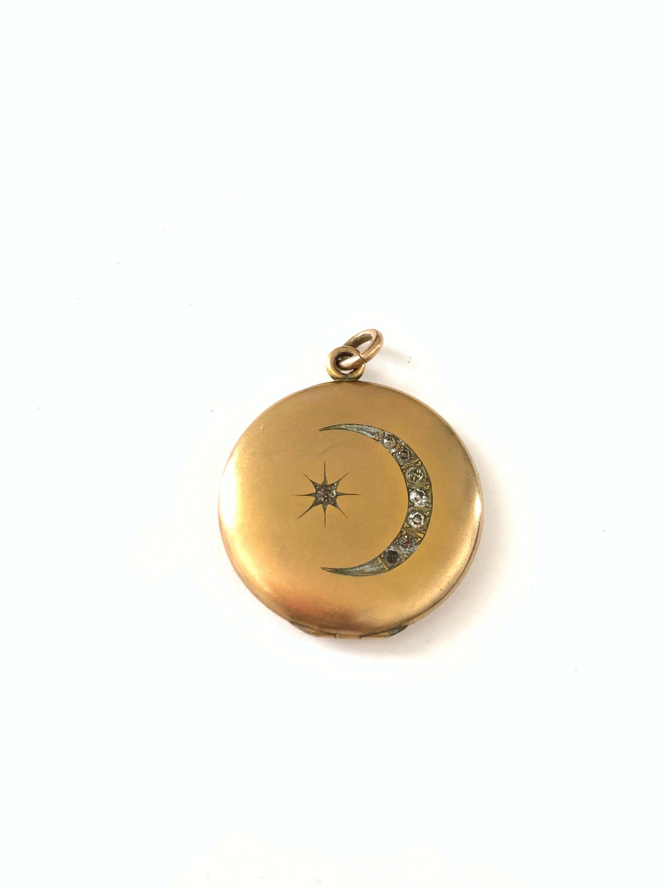 Vintage Crescent Moon and Star Locket Gold Filled Celestial Locket Moon Star Locket Keepsake Pendant Gift for Her Etsy