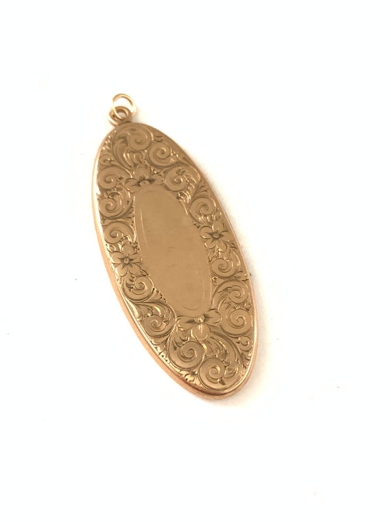 Beautiful Vintage Gold Filled Long Oval Locket, A… - image 2