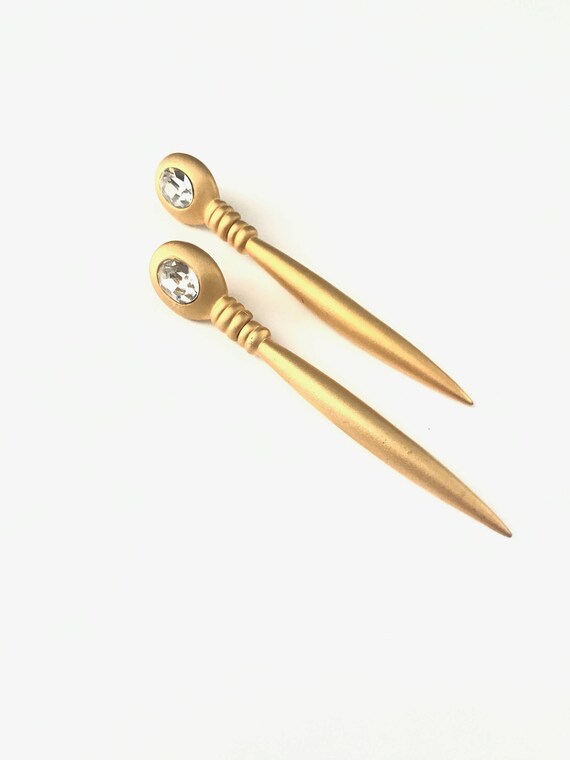 Awesome Vintage PISCITTELLI Brushed Gold Plated S… - image 3