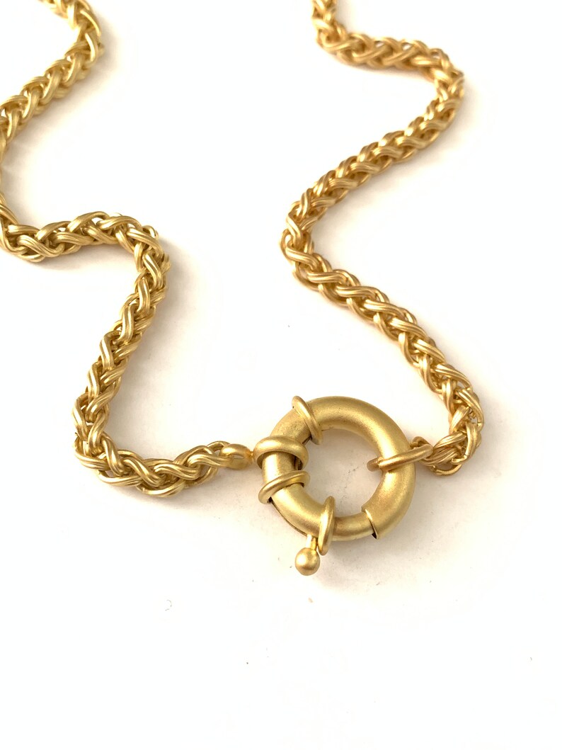 Vintage Gold Plated Foxtail Chain With Large Sailor Clasp - Etsy
