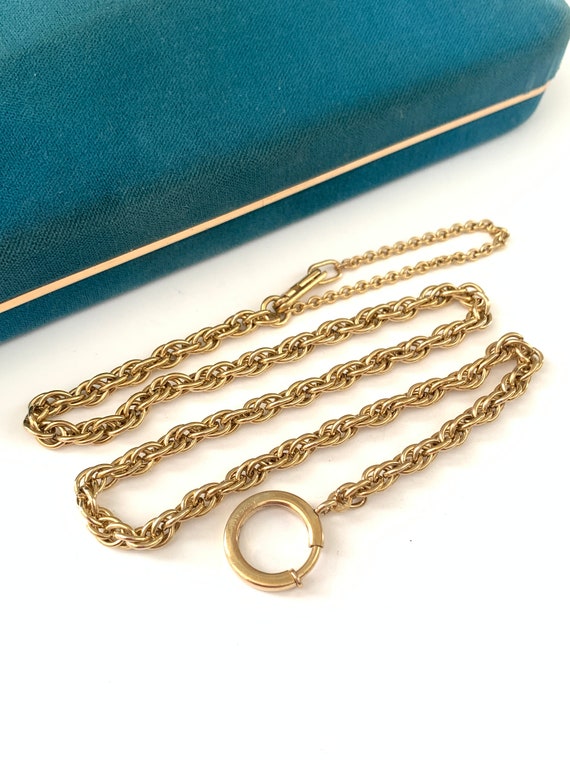Vintage 18.25" Gold Filled Watch Chain Necklace w… - image 8