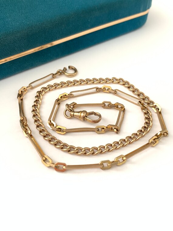Vintage 20" Watch Chain Necklace, Rose Gold Fille… - image 6