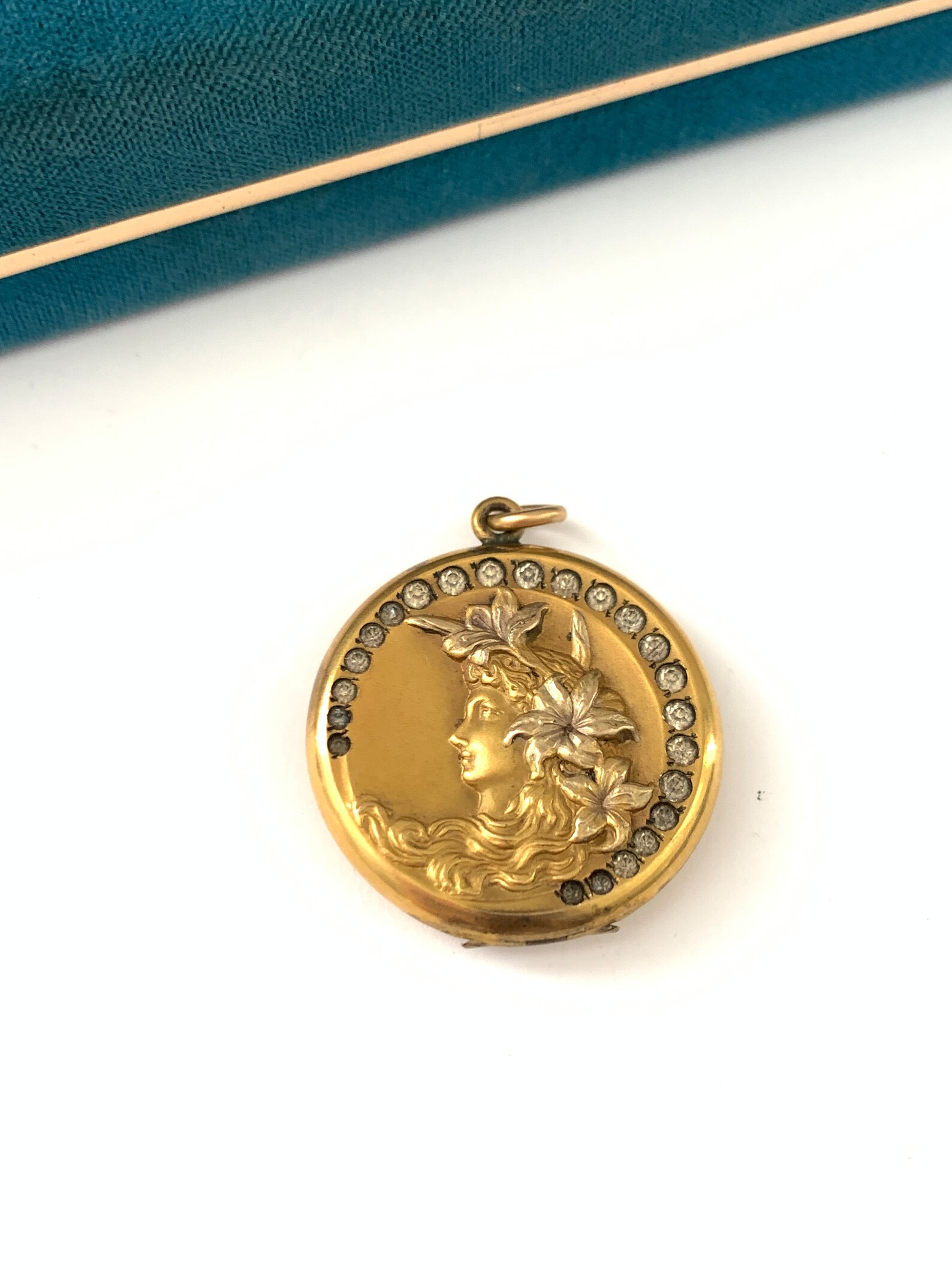 Antique Art Nouveau Goddess in the Moon Gold Filled Locket, Goddess ...