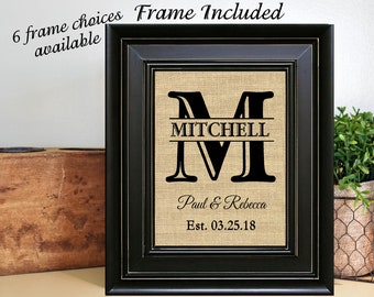 Last name framed | Etsy