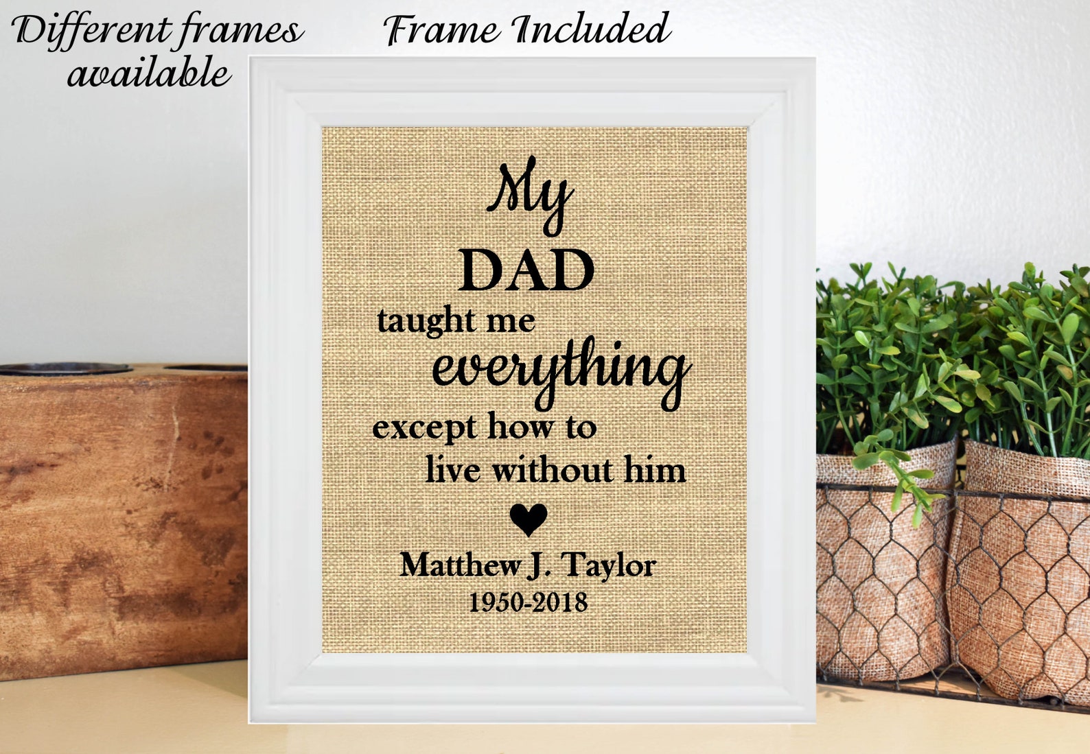 FRAMED Personalized Sympathy Gift Dad Father Memorial Custom Etsy